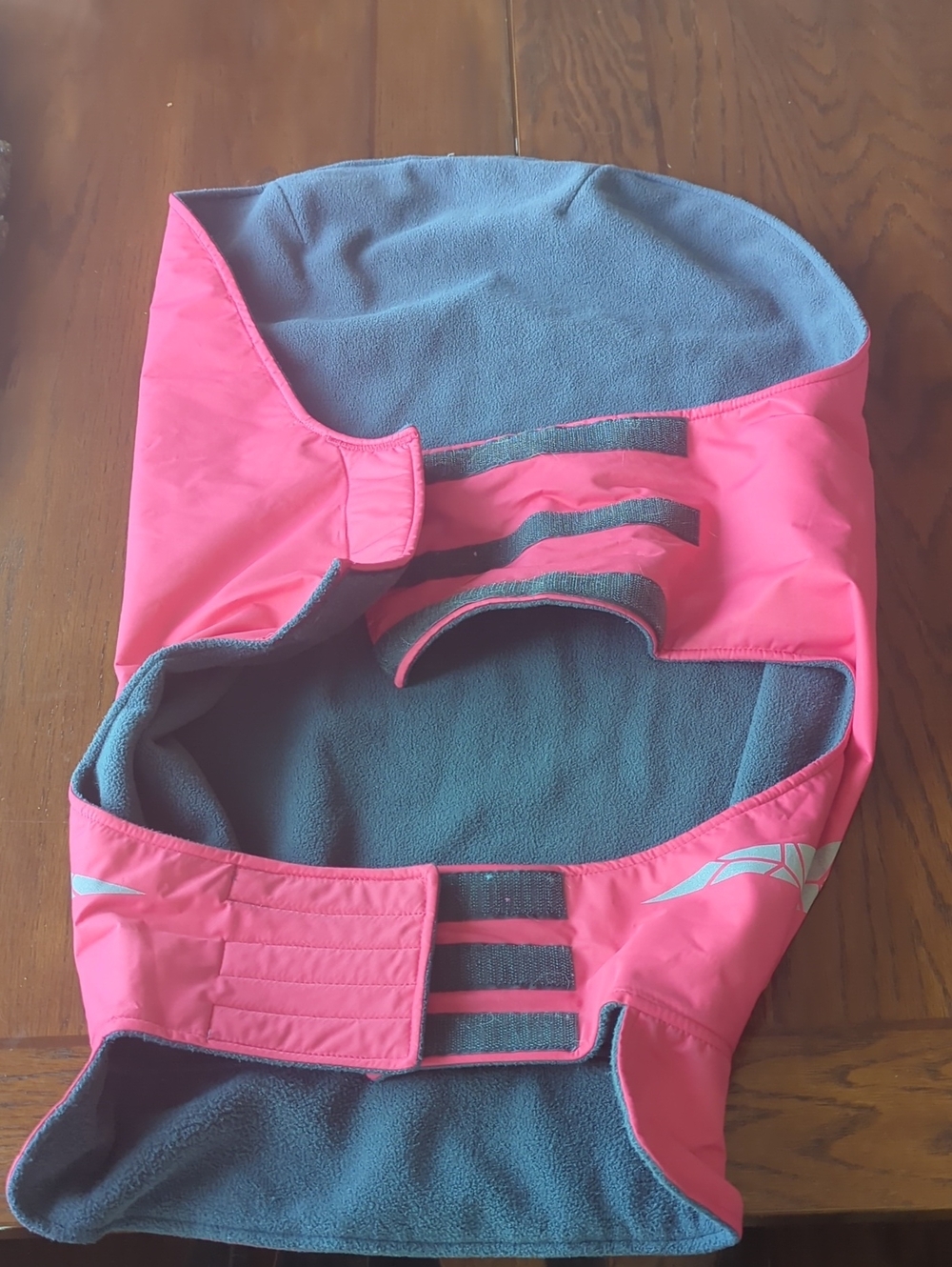 RC Pink Dog Coat with Gray Fleece Lining